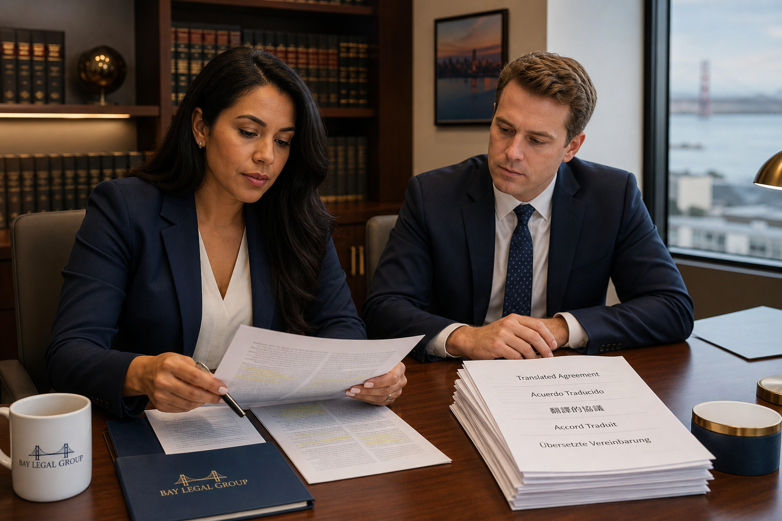 Multilingual legal document translation team at work — Bay Area San Francisco professional services